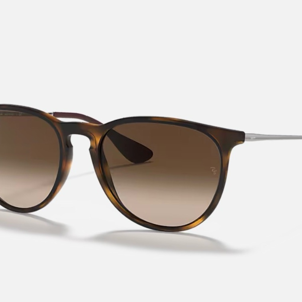 Ray-Ban Tortoiseshell Round Erika Sunglasses - Brown Gradient Lenses - Picture 2 of 10